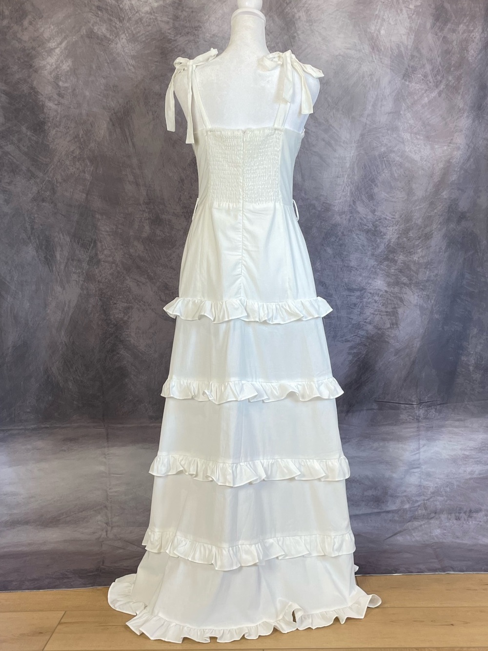 Altar’d State White Ruffled Tiered Maxi Dress size Medium - Picture 2 of 16